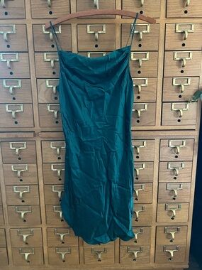Nordstrom 100% Silk Slip Dress Size Small- Deep Teal